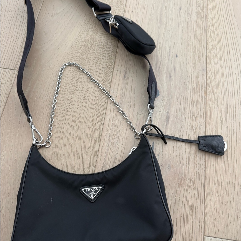 Prada Black Crossbody Bag with Textured Design